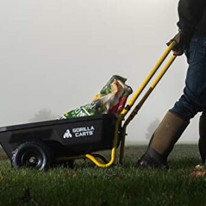 Gorilla Carts GCR-4 4 Cu. Ft, 300-pound Capacity, Poly Yard Cart, Black/Yellow