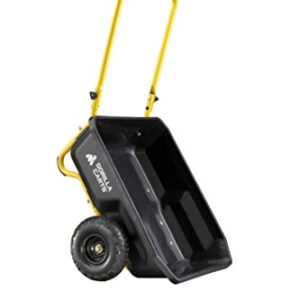 Gorilla Carts GCR-4 4 Cu. Ft, 300-pound Capacity, Poly Yard Cart, Black/Yellow