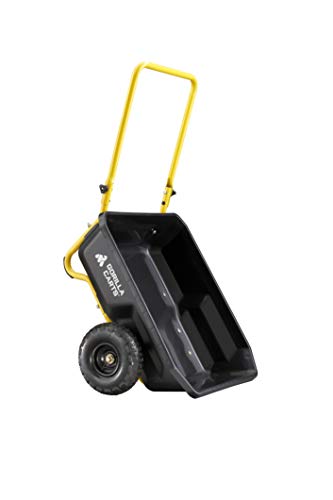 Gorilla Carts GCR-4 4 Cu. Ft, 300-pound Capacity, Poly Yard Cart, Black/Yellow