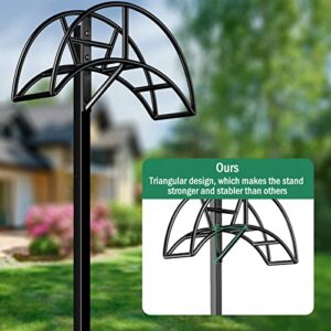 Garden Hose Holder, ROSSNY Metal Hose Stand Detachable Water Hose Holder Freestanding Hose Holders for Outside with 3 Long Spiky Feet Heavy Duty Hose Hanger Garden Hose Storage for Garden