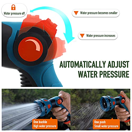 Tenozek Garden Hose Nozzle,Heavy Duty Water Hose Nozzle for Outdoor with 10 Adjustable Watering Patterns,High Pressure Sprayer with Flow Control,Best for Watering Plants & Lawns,Washing Cars & Pets