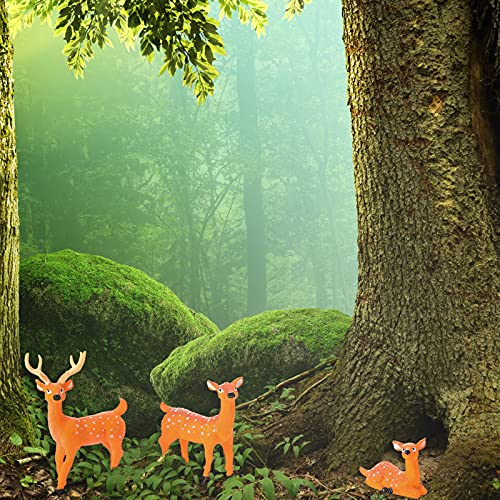 12 Pieces Mini Animal Miniatures Ornaments Woodland Animal Miniatures Micro Landscape Figurines Resin Mini Fairy Garden Accessories for Christmas Indoor Outdoor Garden Yard Landscape Decorations