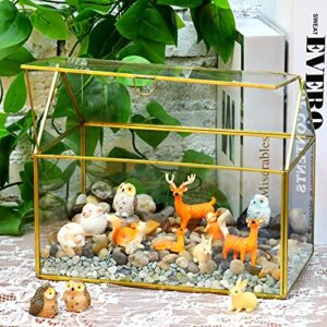 12 Pieces Mini Animal Miniatures Ornaments Woodland Animal Miniatures Micro Landscape Figurines Resin Mini Fairy Garden Accessories for Christmas Indoor Outdoor Garden Yard Landscape Decorations