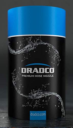 Dradco Heavy Duty Brass Fireman Style Hose Nozzle - Fits All Standard Garden Hoses - Best High Pressure Sprayer to Wash Your Car or Water Your Garden – Leak Proof - 30 Day No-Hassle Guarantee