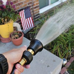 Dradco Heavy Duty Brass Fireman Style Hose Nozzle - Fits All Standard Garden Hoses - Best High Pressure Sprayer to Wash Your Car or Water Your Garden – Leak Proof - 30 Day No-Hassle Guarantee