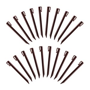 mtb 20-pack-10 inch heavy duty plastic edging nails, archoring stakes for edging & terrace board, brown