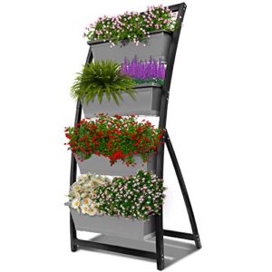 outland living 6-ft raised garden bed – vertical garden freestanding elevated planter with 4 container boxes – good for patio or balcony indoor and outdoor – perfect to grow vegetables herbs flowers