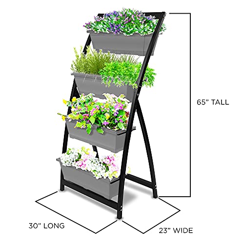 Outland Living 6-Ft Raised Garden Bed - Vertical Garden Freestanding Elevated Planter with 4 Container Boxes - Good for Patio or Balcony Indoor and Outdoor - Perfect to Grow Vegetables Herbs Flowers