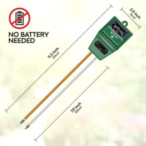 ToolBay Soil Moisture Meter - Great for House Plants and Indoor Garden Measures Light pH and Moisture Test kit - Indoor & Outdoor Use (Green)