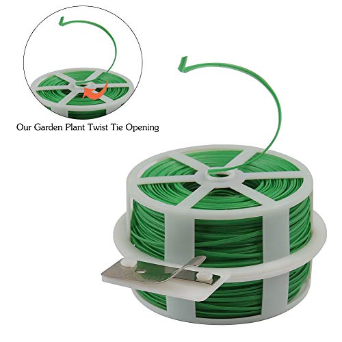 Shintop 328 Feet Garden Plant Twist Tie with Cutter for Gardening, Home, Office (Green)