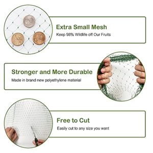 POYEE Garden Netting for Bird Green Net Provide Better Protection for Vegetables and Fruit Trees (13FT X 26FT)