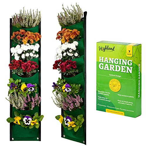 Hanging Vertical Garden Planter 7 Bag Flower Pouch Living Wall Planter Indoor Hanging Herb Garden Planter Garden Wall Plant Wall Pocket Wall Planter Herb Garden Wall Planters for Outdoor Plants Growth