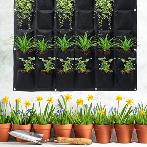 NATGAI 36 Pockets Vertical Wall Garden Planter Plant Grow Bag for Herbs, Vegetables, Flowers, Succulents, and Plants, Patio Wall Decor Indoor Outdoor