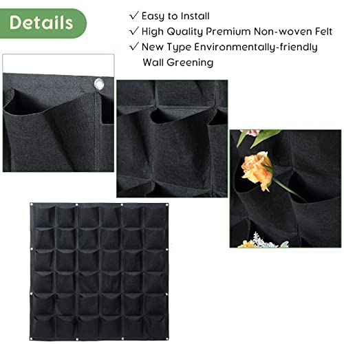 NATGAI 36 Pockets Vertical Wall Garden Planter Plant Grow Bag for Herbs, Vegetables, Flowers, Succulents, and Plants, Patio Wall Decor Indoor Outdoor