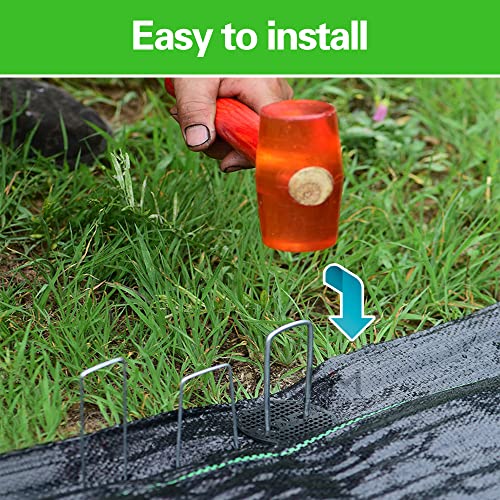 Bakulyor 50pcs Garden Staples Plastic Buffer Washer, Landscape Staple Stakes Gaskets, Yard Pins Gasket for Weed Barrier Fabric, They Keep The Barrier from Ripping & Create a Sturdier Hold - Black