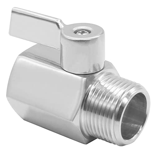 Joywayus Heavy Duty Stainless Steel 304 Garden Hose Shut Off Valve 3/4"GHT Female x Male Thread with Hose Washer