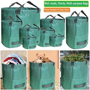 Standard 3-Pack 16 Gallons Home Garden Bags (D18, H15 inches) with Coated Gardening Gloves,Leaf Waste Bags,Patio Bag,Reusable Trash Can,Lawn Yard Waste Bags,Laundry Container with 4 handles