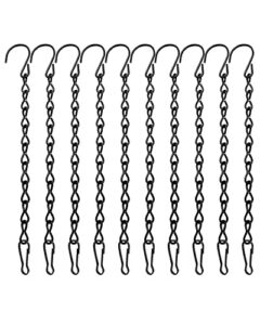 yingfeng 10 pack 9.5 inch black hanging chains, garden plant hangers, for hanging bird feeders, billboards, chalkboards, basket, planters, lanterns, wind chimes and decorative ornaments etc