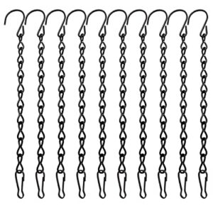 YINGFENG 10 Pack 9.5 Inch Black Hanging Chains, Garden Plant Hangers, for Hanging Bird Feeders, Billboards, Chalkboards, Basket, Planters, Lanterns, Wind Chimes and Decorative Ornaments Etc