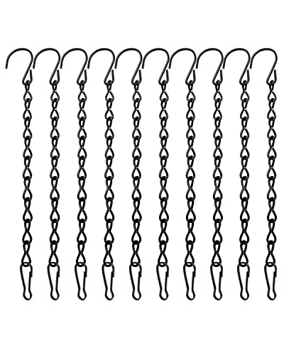 YINGFENG 10 Pack 9.5 Inch Black Hanging Chains, Garden Plant Hangers, for Hanging Bird Feeders, Billboards, Chalkboards, Basket, Planters, Lanterns, Wind Chimes and Decorative Ornaments Etc