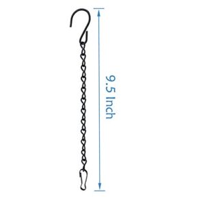 YINGFENG 10 Pack 9.5 Inch Black Hanging Chains, Garden Plant Hangers, for Hanging Bird Feeders, Billboards, Chalkboards, Basket, Planters, Lanterns, Wind Chimes and Decorative Ornaments Etc