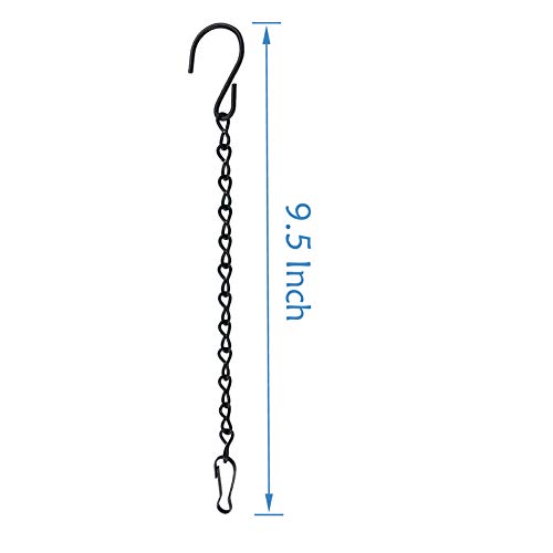 YINGFENG 10 Pack 9.5 Inch Black Hanging Chains, Garden Plant Hangers, for Hanging Bird Feeders, Billboards, Chalkboards, Basket, Planters, Lanterns, Wind Chimes and Decorative Ornaments Etc