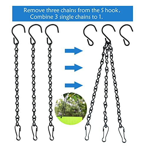 YINGFENG 10 Pack 9.5 Inch Black Hanging Chains, Garden Plant Hangers, for Hanging Bird Feeders, Billboards, Chalkboards, Basket, Planters, Lanterns, Wind Chimes and Decorative Ornaments Etc