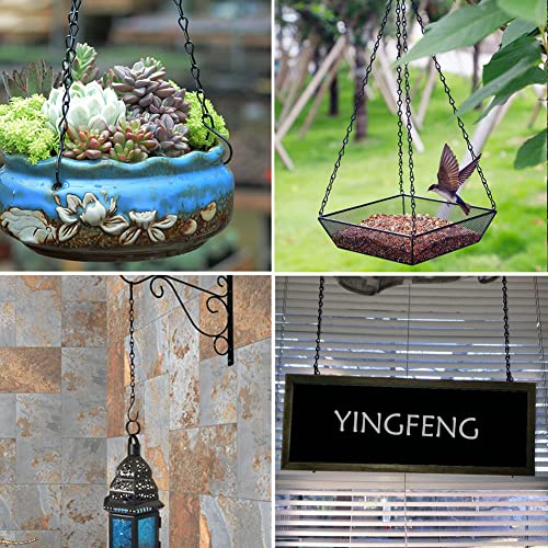 YINGFENG 10 Pack 9.5 Inch Black Hanging Chains, Garden Plant Hangers, for Hanging Bird Feeders, Billboards, Chalkboards, Basket, Planters, Lanterns, Wind Chimes and Decorative Ornaments Etc