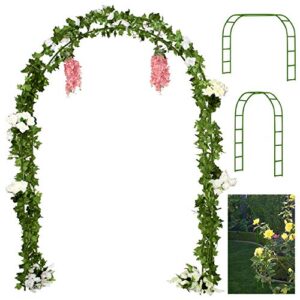Tytroy Reconfigurable & Easy-to-Assemble Metal Outdoor & Indoor 7'6" Garden or Wedding Arch Arbor for Wedding Bridal Party Elegant Decorations & Garden Climbing Plants Vines (Green 1PC)
