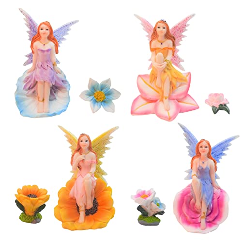 Simple Creativity Fairy Figures for Fairy Garden, Miniature Flower Fairies Indoor and Outdoor Decor Accessories, Mini Fairy Figurines for Kids