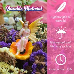 Simple Creativity Fairy Figures for Fairy Garden, Miniature Flower Fairies Indoor and Outdoor Decor Accessories, Mini Fairy Figurines for Kids