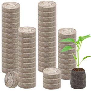 legigo 50 pcs 30mm peat pellets starter pods, compressed starting plugs pellet fiber soil helps to avoid root shock for planting herb flower vegetables
