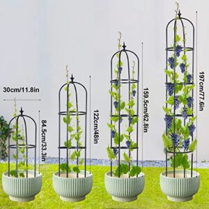 Garden Trellis for Climbing Plants, Tower Obelisk Garden Trellis 6.5ft Tall Plant Support Vine Supports Plant Tower for Climbing Vines and Flowers Stands 2 Pack