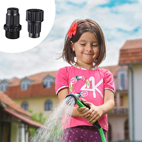 4 Sets Garden Expandable Hose Repair Kit Plastic Faucet Adapter Water Hose Connectors with 8 Pieces 3/4 Inch Rubber Gaskets for Garden Hose