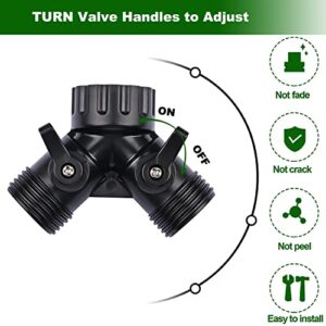 Yulaiyoen 1/4 Inch Drip Irrigation Tubing to Faucet Adapter Connector, 2 Way Y Splitter for 3/4" Inch Garden Hose to 1/4 Inch Drip Irrigation Hose