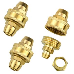 3Sets Brass 3/8" Garden Heavy Duty Hose Mender Repair End Replacement Male Female Connector