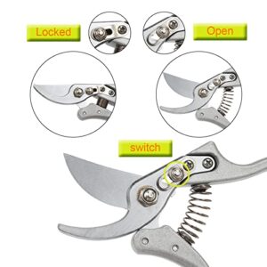 JOYFUL&HOPEFUL Bypass Pruning Shear, Garden Shear Pruner with Precision Blade for Gardening,Trimming Plant Tree Flower