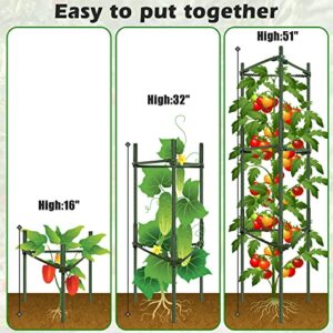 Canmilar 3 Pack Tomato Cages,Up to 51inch Plant Stakes Vegetable Trellis Assembledfor Garden Climbing Plants Vegetables Flowers