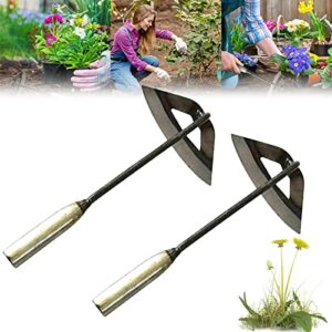 snow keychain garden hoe-all-steel hardened hollow hoe,hollow hoe for gardening, garden hoes for weeding,hoe gardentool,durable garden weed puller for weeding, loosening, planting (2pcs)