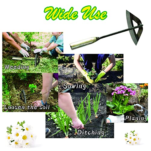 snow keychain Garden Hoe-All-Steel Hardened Hollow Hoe,Hollow Hoe for Gardening, Garden Hoes for Weeding,Hoe GardenTool,Durable Garden Weed Puller for Weeding, Loosening, Planting (2PCS)