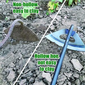 snow keychain Garden Hoe-All-Steel Hardened Hollow Hoe,Hollow Hoe for Gardening, Garden Hoes for Weeding,Hoe GardenTool,Durable Garden Weed Puller for Weeding, Loosening, Planting (2PCS)