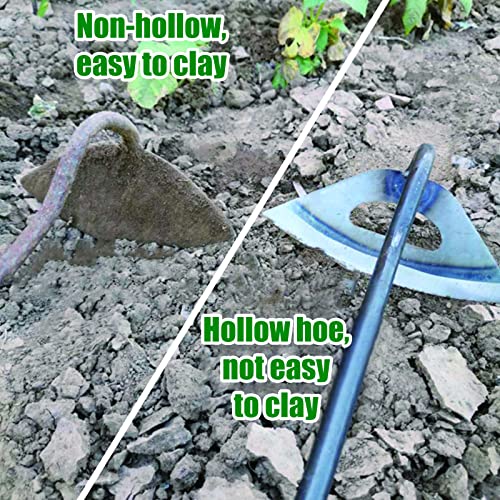 snow keychain Garden Hoe-All-Steel Hardened Hollow Hoe,Hollow Hoe for Gardening, Garden Hoes for Weeding,Hoe GardenTool,Durable Garden Weed Puller for Weeding, Loosening, Planting (2PCS)