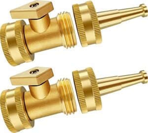 4 pack brass water nozzle, pressure nozzle, hose jet nozzle, garden hose nozzle heavy duty 3/4″ ght