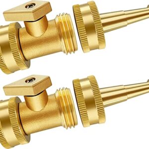 4 Pack Brass Water Nozzle, Pressure Nozzle, Hose Jet Nozzle, Garden Hose Nozzle Heavy Duty 3/4" GHT