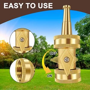 4 Pack Brass Water Nozzle, Pressure Nozzle, Hose Jet Nozzle, Garden Hose Nozzle Heavy Duty 3/4" GHT