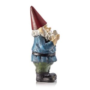 Garden Gnome Holding Bird