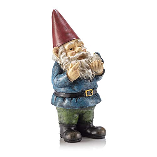 Garden Gnome Holding Bird