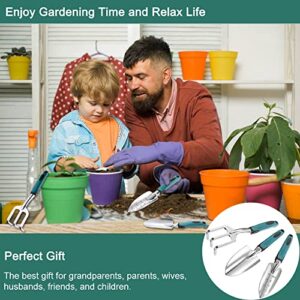 FANHAO Garden Tools Set, 3 Piece Heavy Duty Gardening Tools Cast Aluminum with Soft Rubberized Non-Slip Handle, Durable Garden Hand Tools Garden Gifts for Men Women