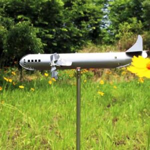 Magccby B-29 Super Fortress Wind Spinner，Personalized Metal Windmill Wind Energy Wind Sculpture Airplane Wind Spinner Wrought Iron Windmill for Yard Garden Patio Sculpture Wind Spinner