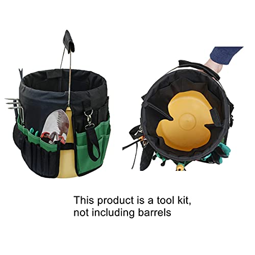 XHSP Gardening Tools Bucket Bag with 42 Pockets-Outdoor Multifunctional Better Sturdy Oxford/Canvas for Women Men